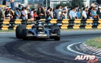 Jacky Ickx con Lotus 72E en el circuito de Buenos Aires, durante el Gran Premio de Argentina de Fórmula 1 de 1974.