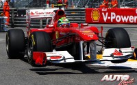 Felipe Massa con el Ferrari F150 en el circuito de Monte Carlo, durante el Gran Premio de Mónaco de Fórmula 1 de 2011.