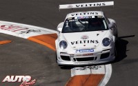 Norbert Siedler con Porsche 911 GT3 Cup en el circuito urbano de Valencia (Valencia Street Circuit), durante una prueba de la Porsche Supercup 2012.