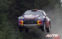 Thierry Neuville con Citroën DS3 WRC en el Rally de Finlandia de 2012, puntuable para el Campeonato del Mundo de Rallyes WRC.