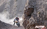 Matthias Walkner (KTM) en la 3ª etapa del Rally Dakar 2015, disputada entre las localidades argentinas de San Juan y Chilecito.