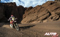 Joan Barreda (Honda) en la 11ª etapa del Rally Dakar 2015, disputada entre las localidades argentinas de Salta y Termas de Río Hondo.