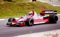 Niki Lauda al volante del Brabham-Alfa Romeo BT46 en el GP de Gran Bretaña de 1978, disputado en el circuito de Brands Hatch.