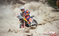 Luciano Benavides, a los mandos de su KTM 450 Rally, durante el Rally Dakar 2019.